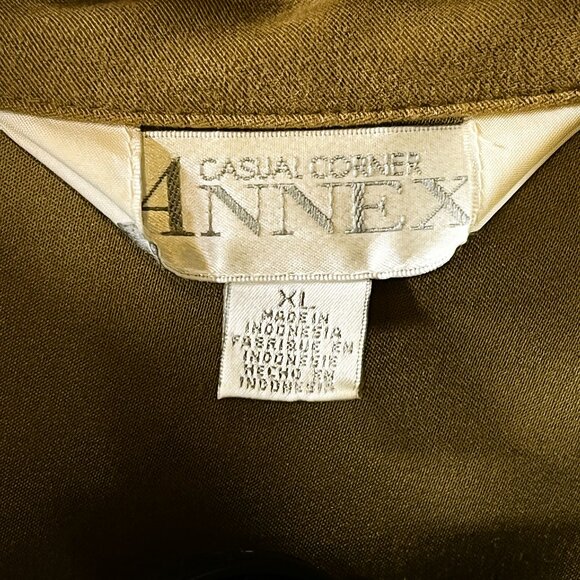 Casual Corner Annex Women's Brown 2 Pc Suit Set Soft Jacket Skirt Size XL - Picture 5 of 15